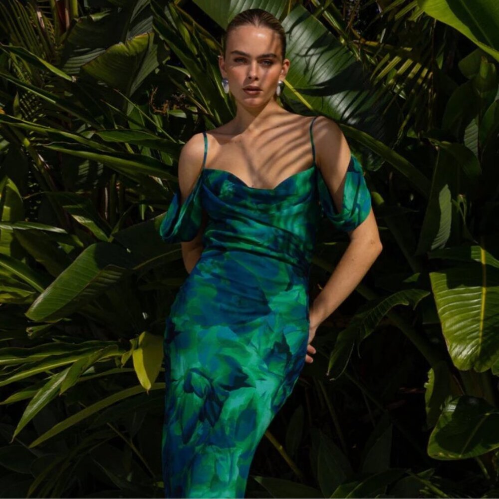 Tropical print Maxi Dress